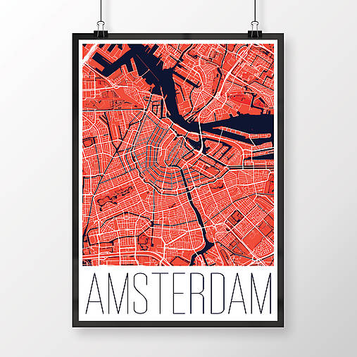 AMSTERDAM, moderný, červený