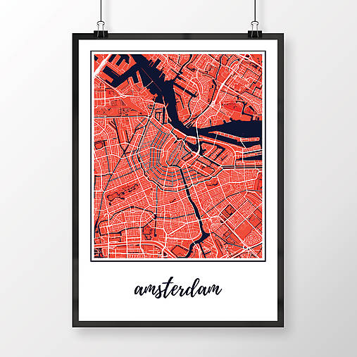 Obrazy - AMSTERDAM, klasický, červený - 8912500_