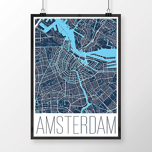 Obrazy - AMSTERDAM, moderný, tmavomodrý - 8912756_