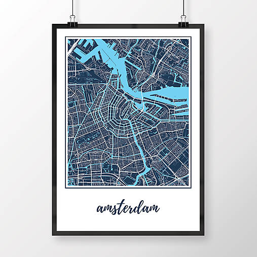 Obrazy - AMSTERDAM, klasický, tmavomodrý - 8912765_