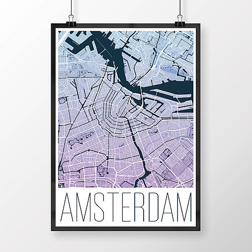 Obrazy - AMSTERDAM, moderný, modro-fialový - 8912832_