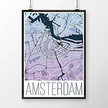 Obrazy - AMSTERDAM, moderný, modro-fialový - 8912832_