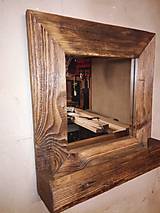 Zrkadlá - Zrkadlo s policou"staré drevo" - 8913339_