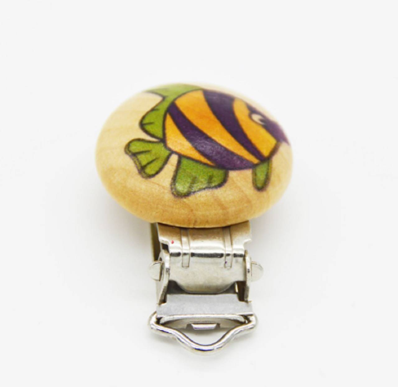 Klip na dudlíky drevený RYBKA  2,9 x 4,4 cm