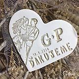 Darčeky pre svadobčanov - Veľké keramické srdiečka s poďakovaním - 8910224_