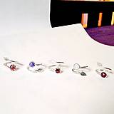 Prstene - Simple Leaf Silver Gemstone Ring Ag925 / Strieborný prsteň s minerálom  (Tanzanite / Tanzanit) - 8915288_