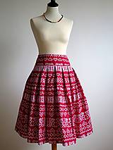 Sukne - červená folk sukňa Čičmany - 8915583_