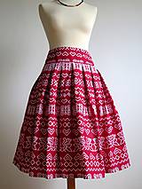 Sukne - červená folk sukňa Čičmany - 8915585_