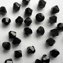 Korálky - SWAROVSKI® bicone 4mm-1ks (čierna) - 8925965_