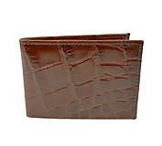 Peňaženky - Kožené púzdro na platobné karty, hnedá lesklá hadina - 8924328_
