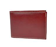 Peňaženky - Kožené púzdro na karty a vizitky v bordovej farbe - 8925774_