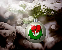 Grafika - Vianočná guľa (grafický obrázok) (vianočný veniec) - 8923029_