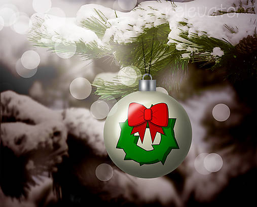Vianočná guľa (grafický obrázok) (vianočný veniec)