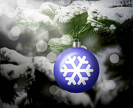 Grafika - Vianočná guľa (grafický obrázok) (snehová vločka) - 8924235_