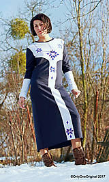 Šaty - Dámske šaty maxi, šité, maľované, folk  NA  LUCIU - 8926542_