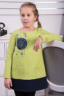 Detské oblečenie - Zelené šaty kruhy pre malú princeznú - 8930655_