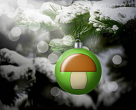Grafika - Vianočná guľa (grafický obrázok) (hríbik) - 8930412_