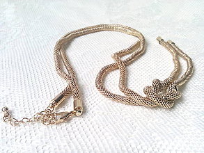 Náhrdelníky - Luxusný zlatý náhrdelník s uzlom - 8933407_