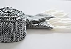 Detské doplnky - Detský pletený šál - sivý - 8934201_