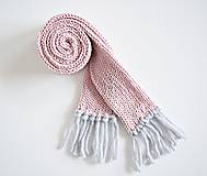 Detské doplnky - Detský pletený šál - ružový - 8934233_