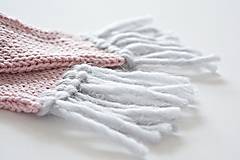 Detské doplnky - Detský pletený šál - ružový - 8934237_