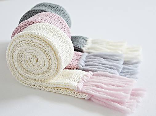 Detský pletený šál - prírodný