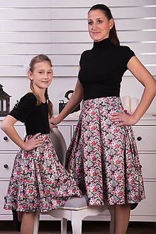 Detské oblečenie - Zľava posledné kusy - Kvetovaná saténová sukňa pre malú dámu - 8932337_