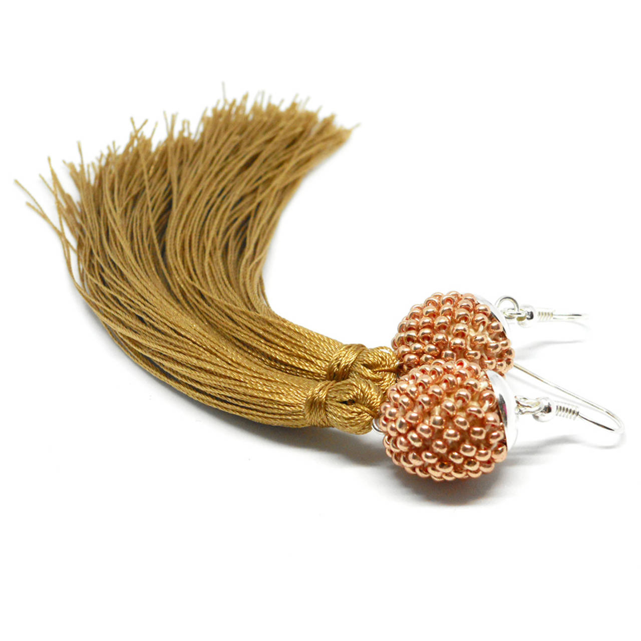 TASSEL Rose Gold dlhé náušnice so / pjbijou SAShE.sk