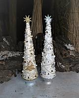Dekorácie - vianočný stromček biela + zlatá + strieborná - 8937578_