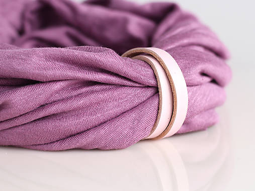 Ružovo-fialový nákrčník z exkluzívnej ľanovej pleteniny