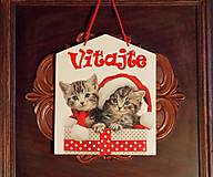 Tabuľky - Vianočná tabuľka Mačičky z balíčka - 8945199_