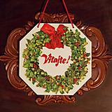 Tabuľky - Vianočná uvítacia tabuľka Vitajte - 8945216_