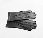 Rukavice - Černé dámské rukavice bezpodšívkové - ručně šité - 8942853_