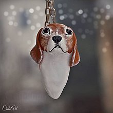 Kľúčenky - Bígel (beagle) - prívesok podľa fotografie psa - 8946062_