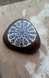 Kresby - Modré ornamenty - Na kameni maľované - 8947041_