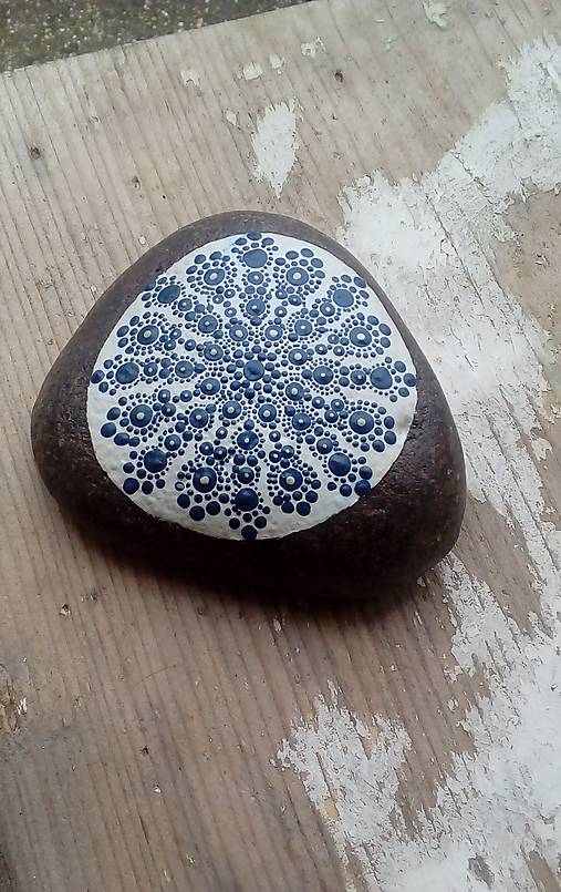 Modré ornamenty - Na kameni maľované
