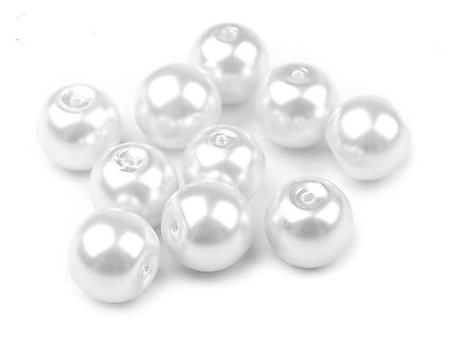 Voskované perličky 8 mm, 20 ks  (biele)