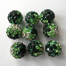Korálky - Disco guľka Crystal 10mm-1ks (emerald) - 8953123_