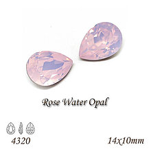 Korálky - SWAROVSKI® ELEMENTS 4320 Pear Rhinestone - Rose Water Opal, 14x10, bal.1ks - 8954391_