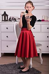 Sukne - Zľava posledné kusy - Červená saténová sukňa pre malú dámu - 8959858_