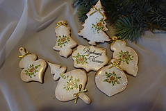 Dekorácie - Vianočne medovníčky v ,,zlatom ,, prevedení - 8962718_