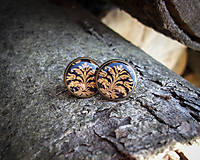 Náušnice - Hnedé vintage napichovačky 12 mm - 8964197_