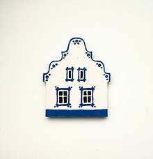 Magnetky - Maľovaný domček-modrý - 8968428_
