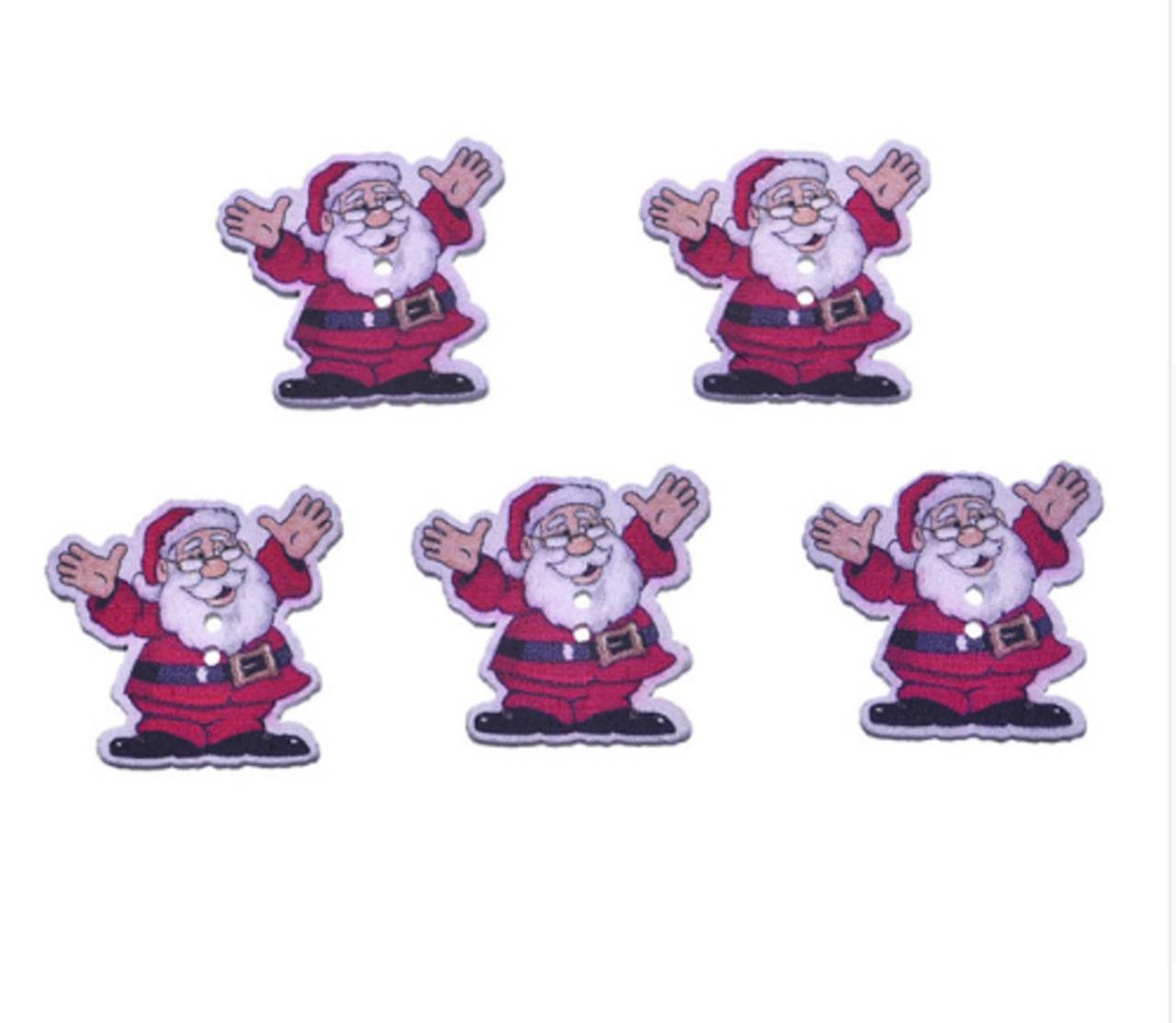 G103 Gombík drevený SANTA CLAUSE 3,5 x 3,2 cm
