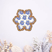 Dekorácie - Digitálna poleva na zdobenie medovníkov stracciatella - rukavica vločka (snehová vločka) - 8968212_