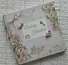 Papiernictvo - MAXI Romantický rodinný fotoalbum "kvetinový vintage" - 8972290_