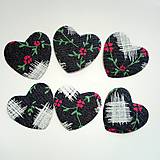 Galantéria - Nažehľovačka Riflové srdce s kvietkami 4,3x4,1cm (NZ117) - 8971661_