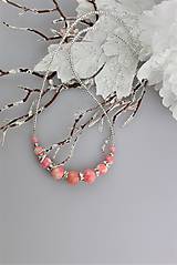 Náhrdelníky - Ružový jadeit a striebro náhrdelník - 8975923_