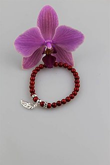 Náramky - Červený koral a striebro - luxusný náramok anjelské krídlo - 8983224_
