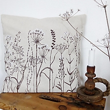 Úžitkový textil - Vankúš  - zimné hnedé trávy - 8981327_